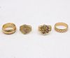 Four 14K yellow Gold Rings
