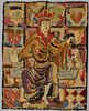 Hooked rug, ca. 1900, of a king, 24'' x 18 1/2''. Provenance: DeHoogh Gallery, Philadelphia.