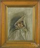 Oil on canvas of a robed boy, late 19th c., 19 1/2'' x 14 1/2''.