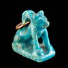 Miniature Egyptian Glazed Faience Seated Cat Pendant