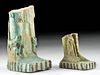 2 Huge Egyptian Faience Figural Fragments w/ TL