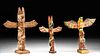 20th C. Kwakwaka'wakw Painted Cedar Totem Poles (3)