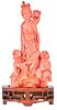  IMPORTANT CARVED CORAL STATUE