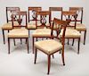 Assembled Set of Eight Continental Neoclassical Style Mahogany Dining Chairs
