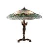 Tiffany Style Male Figural Table Lamp