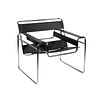 Marcel Breuer Style Black Leather Wassily Chair