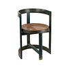 Thonet Style Green Caned Round Side Chair