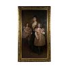 William Merritt Chase (American, 1849-1916) Signed Oil on Canvas Family Portrait