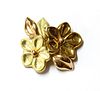An Italian two colour gold flower brooch,