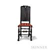 William & Mary Black-painted Caned Side Chair