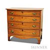 Federal Inlaid Cherry Bowfront Chest of Drawers