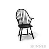 Black-painted Continuous-arm Brace-back Windsor Chair