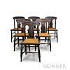 Set of Six Paint-decorated Caned Side Chairs