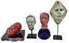 Four Studio Art Masks and Busts