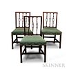 Set of Three Federal Inlaid Mahogany Square-back Side Chairs