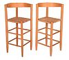 Pair of Brian Boggs Turned Wood High Stools