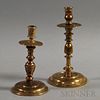 Two Turned Brass Candlesticks