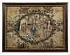 ENGLISH 17TH C. PICTORIAL TRAPUNTO WORK IN EARLY SHADOWBOX FRAME