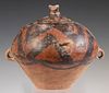 SCARCE COVERED CHINESE NEOLITHIC POTTERY JAR