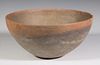 CHINESE ARCHAIC LARGE TERRACOTTA HALF- SPHERICAL BOWL