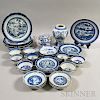 Approximately Thirty-six Pieces of Canton Blue and White Porcelain