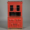 Miniature Red-painted Step-back Cupboard