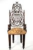 GOTHIC STYLE VICTORIAN CARVED CHAIR WITH "WRH" MONOGRAM