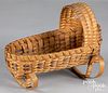 Woodlands Indian woven doll cradle