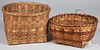 Two Woodlands Indian woven baskets