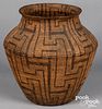 Large Pima Indian olla-form coiled basket