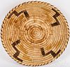 Papago Indian coiled tray basket