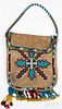 Native American Indian beaded pouch, early 20th c.