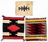 Three miniature Navajo Indian textiles