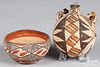 Two Acoma Indian pieces of pottery