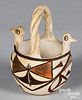 Acoma Pueblo Indian polychrome pottery basket