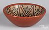Santa Clara Pueblo Indian polychrome pottery bowl