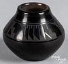 Small Santa Clara Pueblo Indian blackware olla