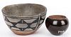 Two pieces of Native American Indian pottery