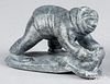Inuit Indian soapstone carving of a seal hunter
