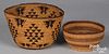 Two Northern Californian Indian baskets