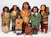 Seven Native American Skookum dolls, early 20th c.