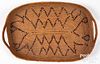 Columbian River Basin Indian coiled tray basket