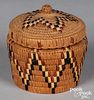 Columbian River Basin Indian sweetgrass jar basket