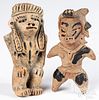 Pair of pre-Columbian tribal clay figures