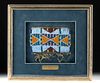 Framed 19th C. Crow Tribe Beaded Hide Stirrup Panel