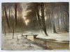 A Winter Crossover on Canvas by H. Verhaaf (1890 - 1970)