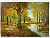 An Autumn Stream on Canvas by H. Verhaaf (1890 - 1970)