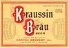 1937 Kraussin Brau Beer 12oz CS107-15 - Jefferson City, Missouri