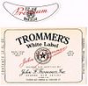 1947 Trommer's White Label Beer 12oz EC104-9 - Orange, New Jersey