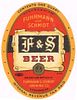 1936 F&S Beer 32oz One Quart PA113-08 - Shamokin, Pennsylvania